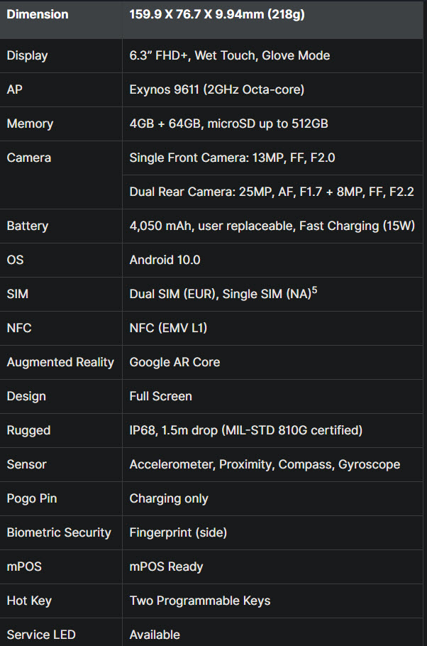 AmeySharma's tweet image. Samsung Galaxy XCover Pro specifications! 

It is built for productivity, even in the toughest environments! 

#Samsung #XCover #XCoverPro #Galaxy #SamsungGalaxy #Microsoft #MicrosoftTeams