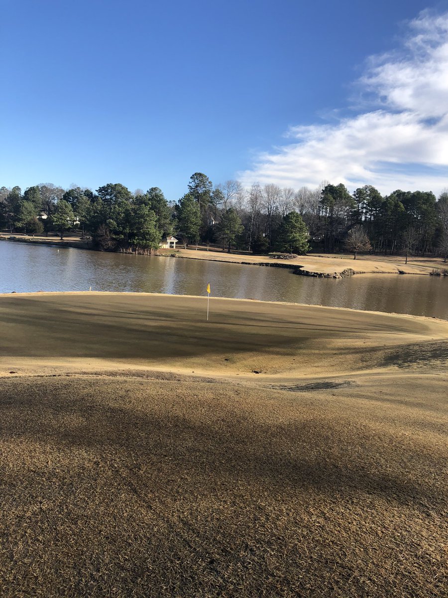 Had a 1/2” rain from last nights storms. Staff changing pins, rolling greens for the 10 a.m. shotgun. G2G