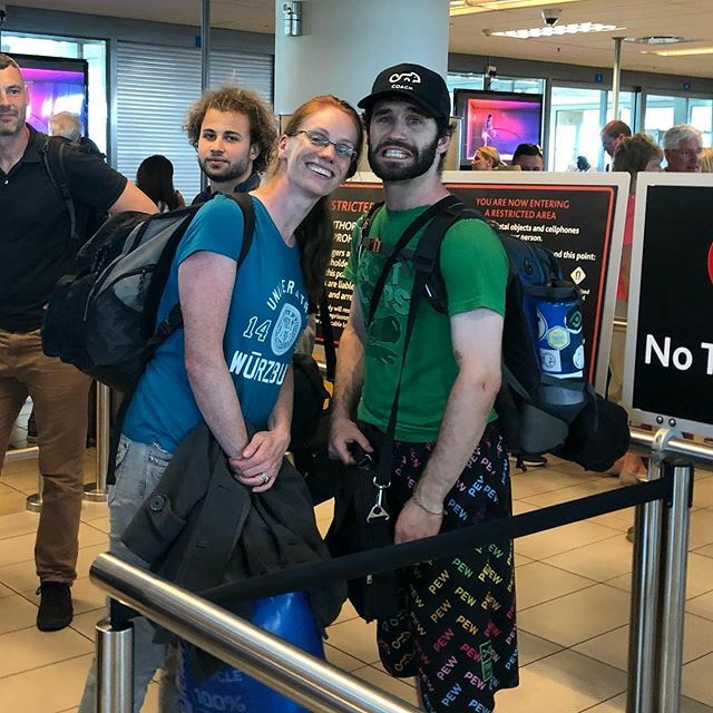 Catch22Ultimate's tweet photo. Farewell Oh Captain, My captain and the legend that stands beside him. All the best on your new adventure! We are so excited for you both and send you off with love, luck and good wishes! 
#airportgoodbyes #americabound #catch22 #adventure https://t.co/DIrahVRwsV https://t.co/MzfTwnOGpd