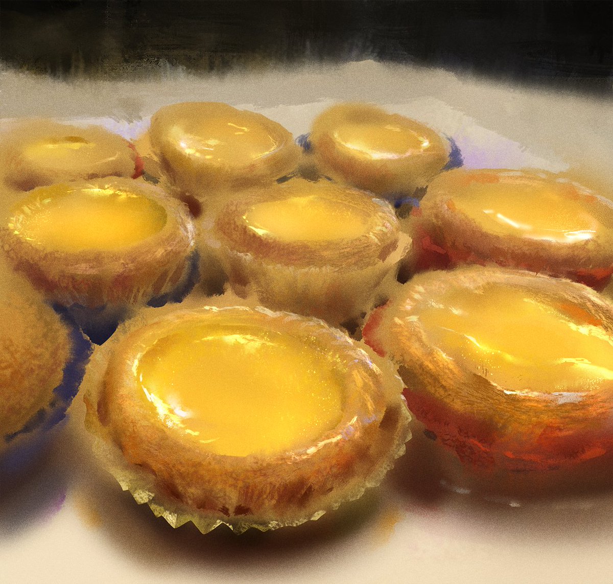 ivanxiaohonghua's tweet photo. 蛋挞-painting process https://t.co/zcInuw6bmT