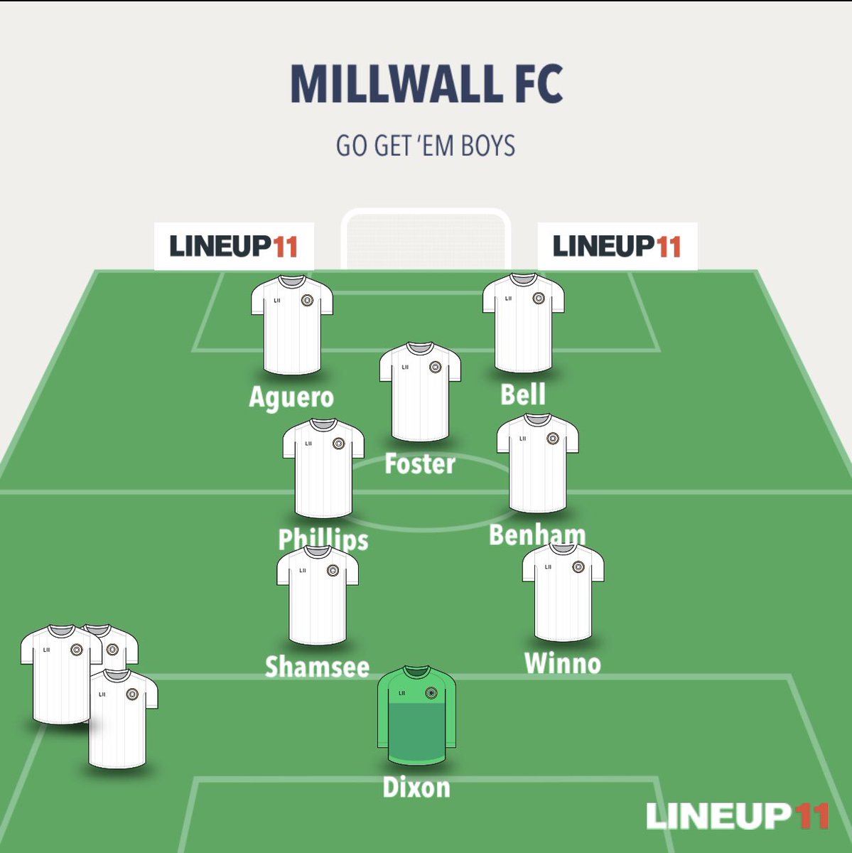 FCMillwall1885's tweet photo. Millwall vs West Ham. It’s derby day boys and this is today’s line up 🔵 Two unannounced signings are start for the Mighty Millwall.  #UpTheFuckinMillwall https://t.co/yQOpO98X6F