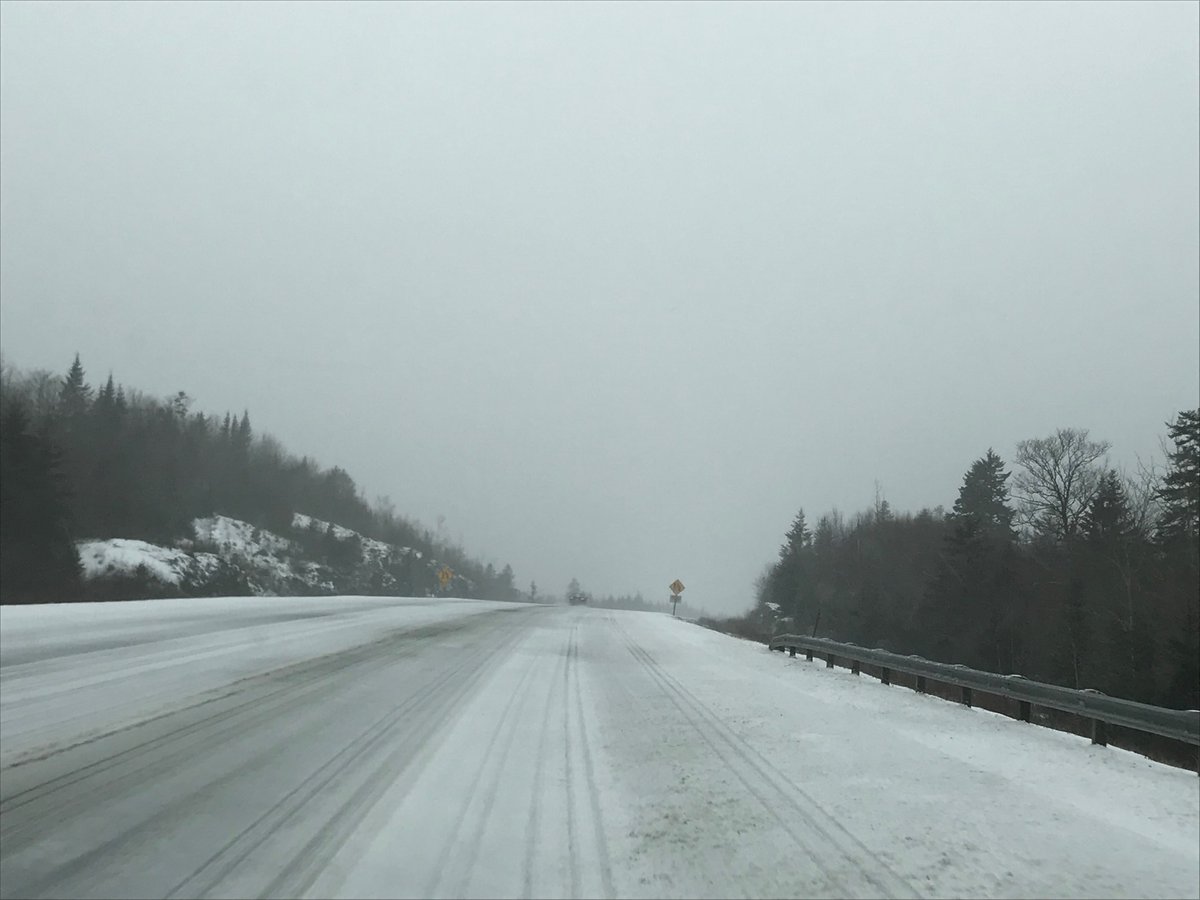 saintjohnpolice's tweet photo. Slow is the word if you have to be out on the road. Layer of snow and freezing rain making for a slow commute. 

If you do have to venture out, take your time and call ahead to make sure your destination is open. https://t.co/u0ajpJzbGM