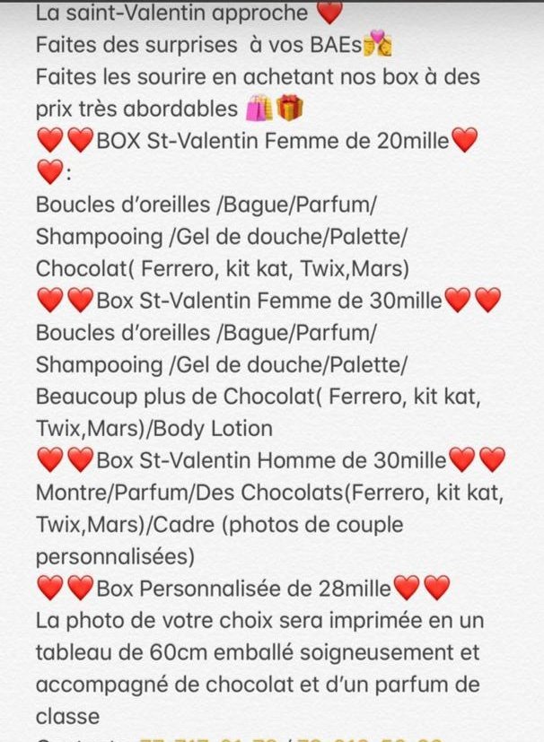 CsxPhotography's tweet photo. Pour les Boxs.. 
Prix : 20k-30k-30k

Passez vos commandes en Des ou au 781630226... 😊 https://t.co/6sOWIPNjRQ
