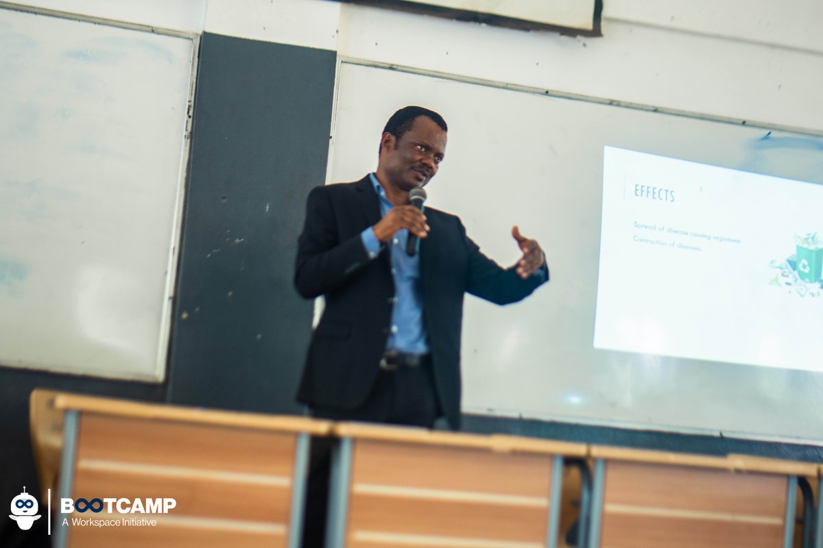 workspacegh's tweet photo. Also in attendance was Mr Richard Densu, Senior Manager - Technology Enablement Enterprise Business (MTN), who gave a short lecture on diseases which are combatted with technology and was as well a judge on the panel. We had a good time having him around. #WSB20 #IoT https://t.co/50eIvPztqm