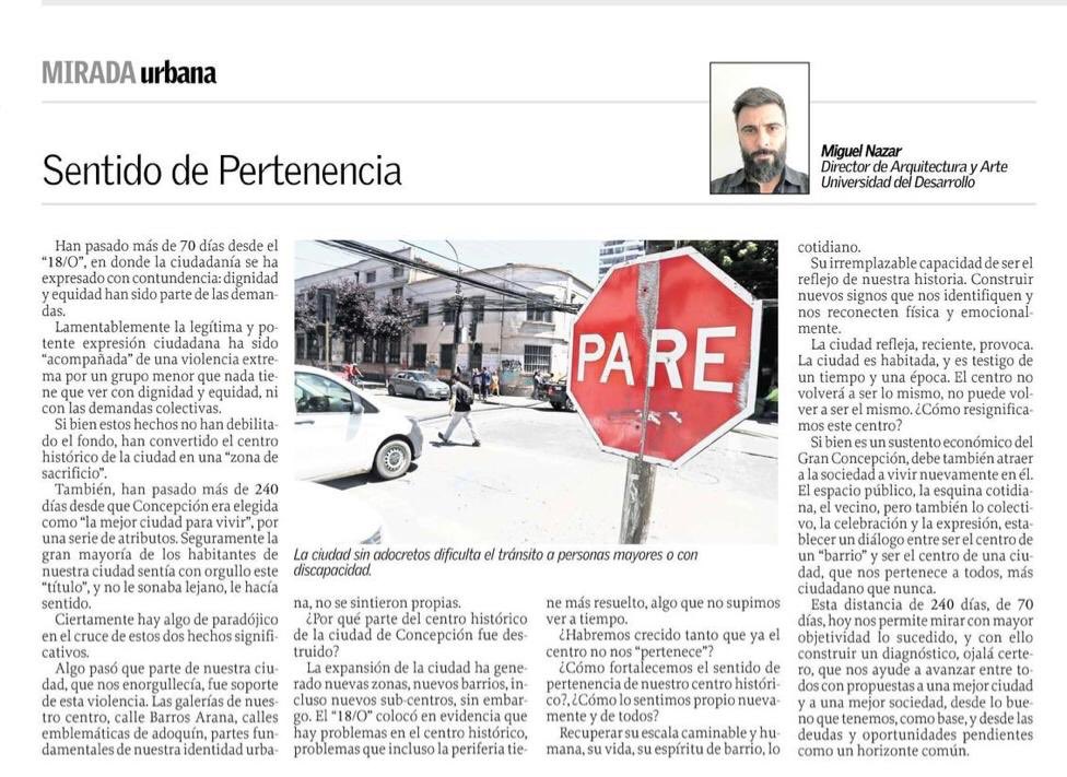 Live023's tweet photo. Sentido de Pertenencia y Re-significación de nuestro centro CCP / columna @elsurcl @arquddccp @CCPadicto @arqccp @pallards @valegalito @UDD_cl #conce #concepcion https://t.co/ABbwWp7PLM