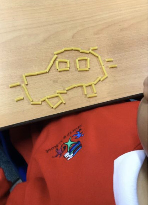 ShirleyYear6's tweet photo. This week, Year 6 have been exploring the benefits of play based learning in class. One of our favourite activities was creating masterpieces out of pasta. We loved it! What does play mean to you? https://t.co/8VT0Nzstdw https://t.co/jq7v34I90r