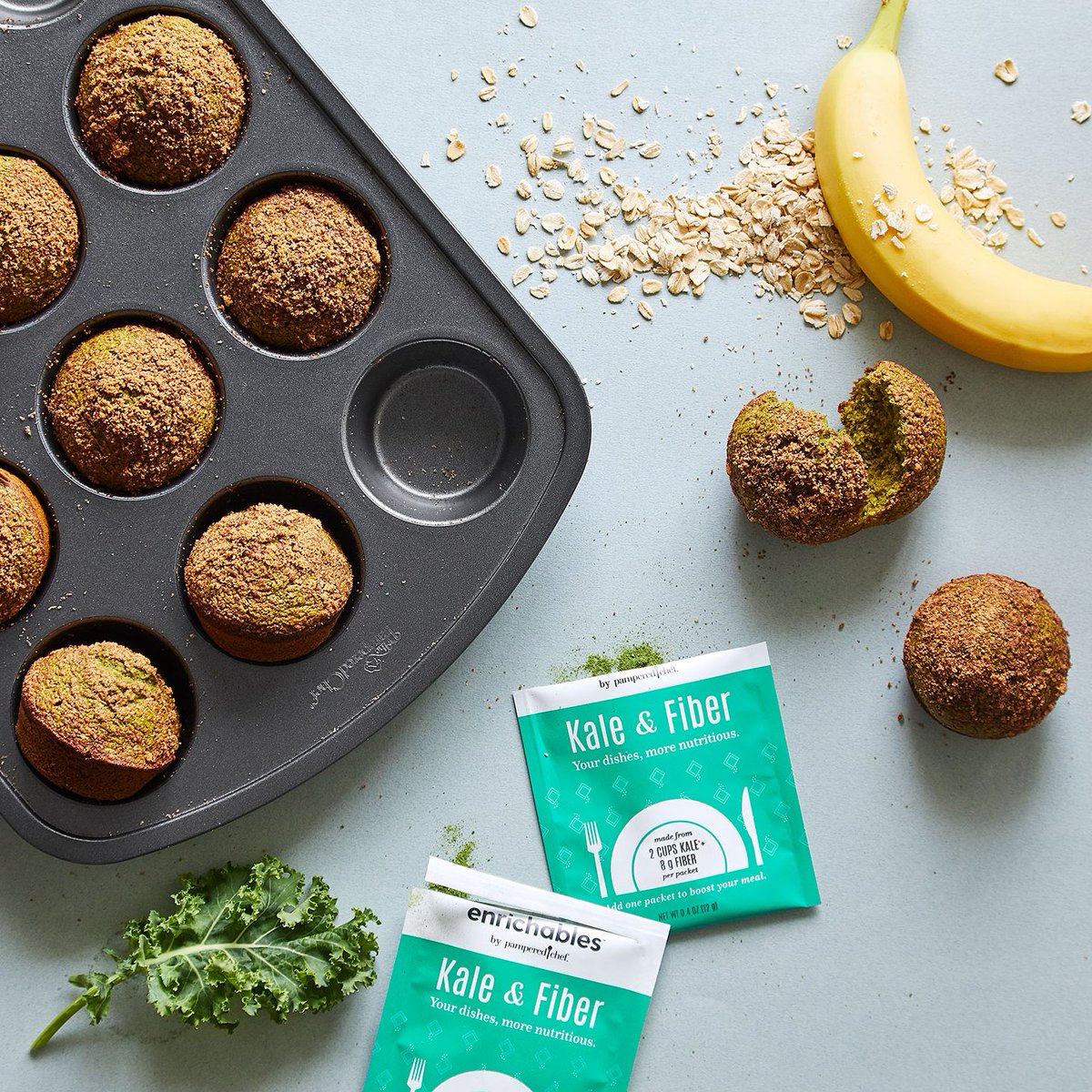 Just what your little monsters need. 😉 These better-for-you little banana breads will be a snack time hit! Get our Green Monster Muffin recipe here: bit.ly/2uFar53