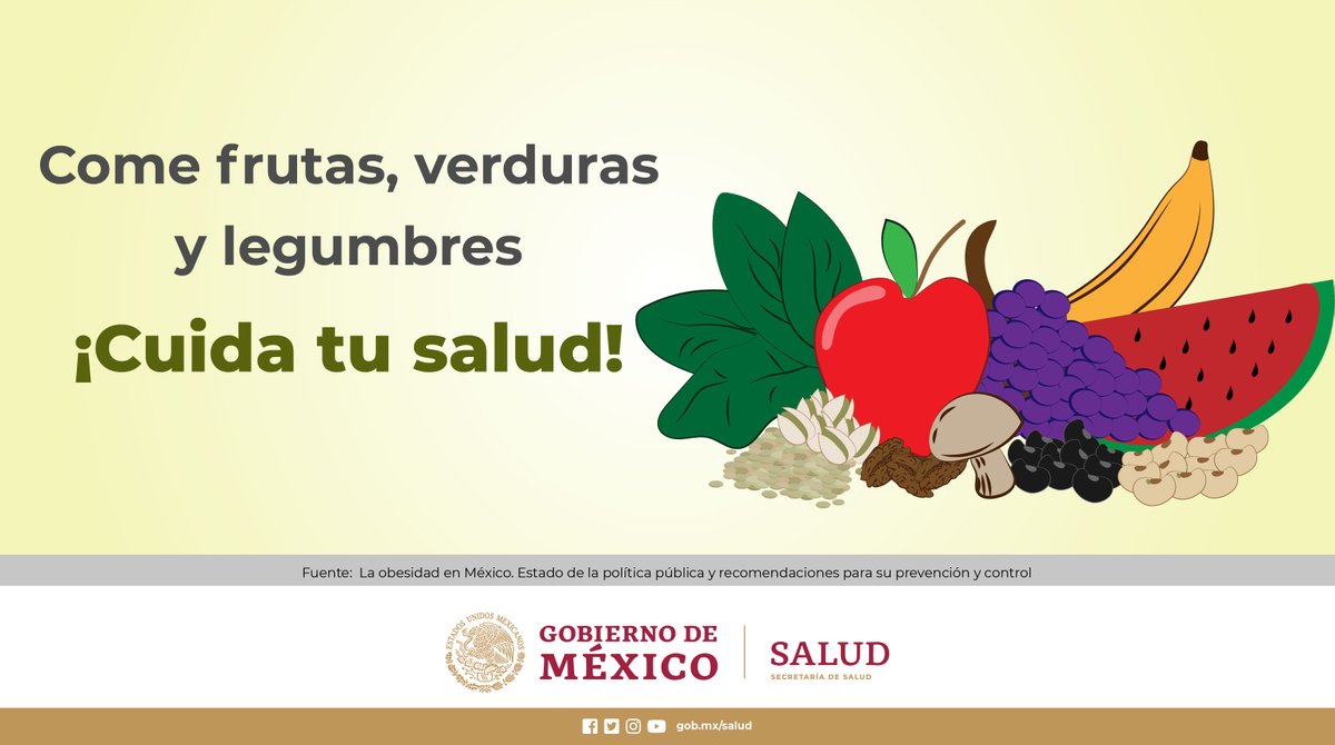 SSalud_mx's tweet photo. Que este año, uno de tus propósitos sea comer sanamente. #AlimentaciónSaludable https://t.co/kCk4kA2Yrv