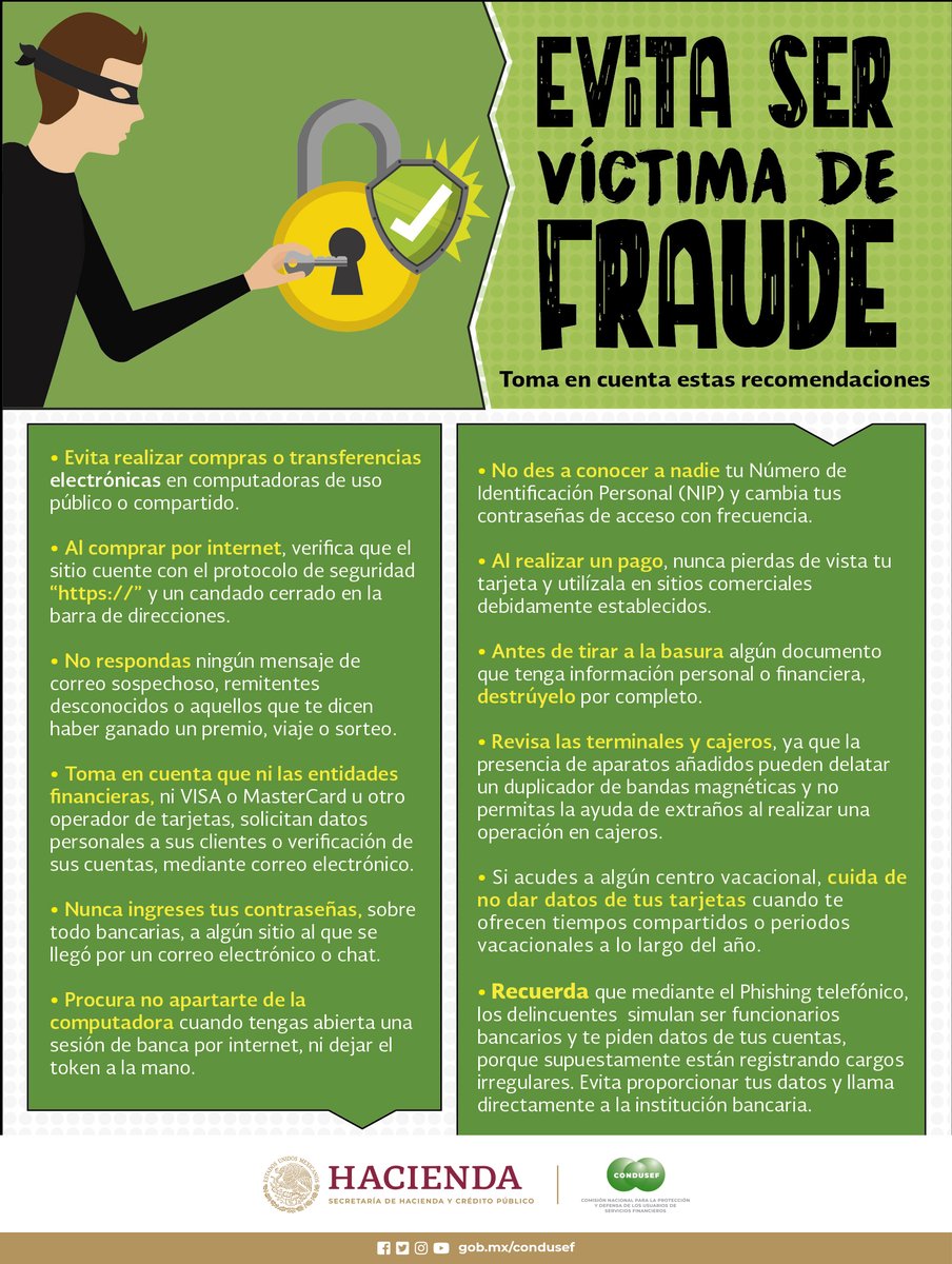 Tu información personal y bancaria es muy valiosa, por eso protégela ante posibles robos con las siguientes recomendaciones.