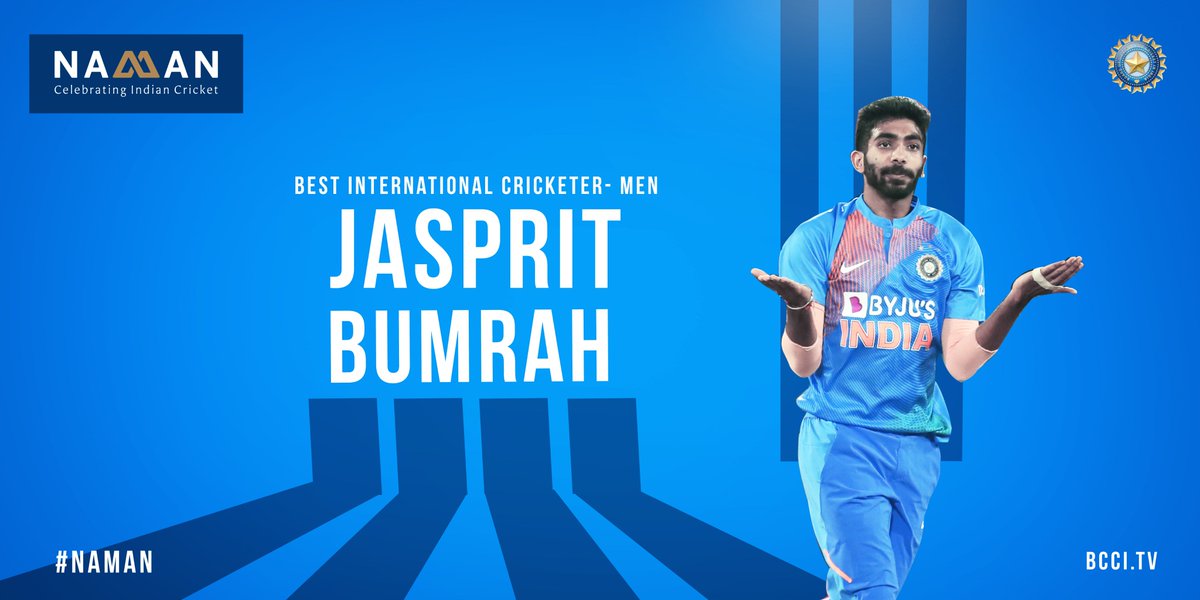 BCCI's tweet photo. POLLY UMRIGAR AWARD BEST INTERNATIONAL CRICKETER- MEN

#NAMAN https://t.co/Z05DDz1NGq