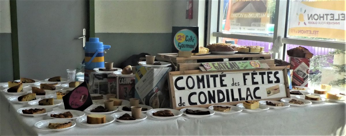 ComiteCondillac's tweet photo. Téléthon 2019 – vente de gateaux

https://t.co/qhtd7U7PMo https://t.co/8Wd4BWXW18