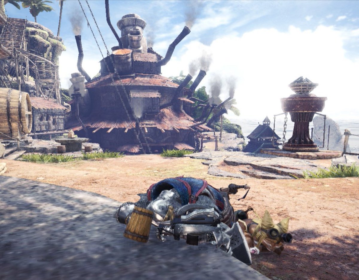 couchlion's tweet photo. It's ruff to hunt monsters... #MonsterHunterWorld https://t.co/7oQWHPFNcO