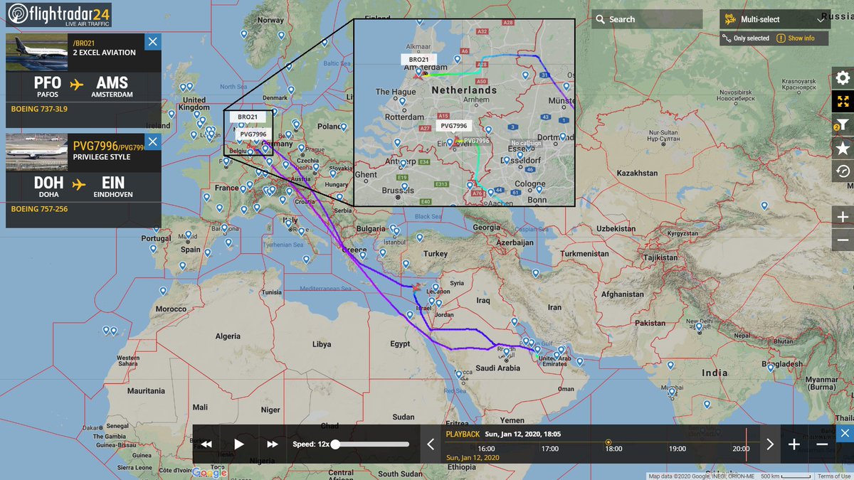 Gerjon_'s tweet photo. 🤔🤨 Earlier today, football players of AFC Ajax returned home from training in #Doha in their old G-SWRD #BRO21 (fuel #Paphos). 5 min later, charter Privilege Style EC-ISY #PVG7996 from Doha landed at Eindhoven. What are the odds, and who's inside of that one?!
#potn #potnsports https://t.co/ee0pWAXNS0
