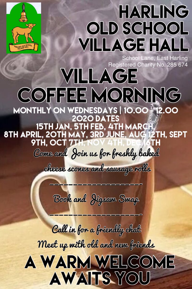 HarlingOld's tweet photo. #eastharling #coffeemorning #breckland @BreckCouncil @SNorfolkTories @SNorfolkCouncil https://t.co/lbhB1APpo2