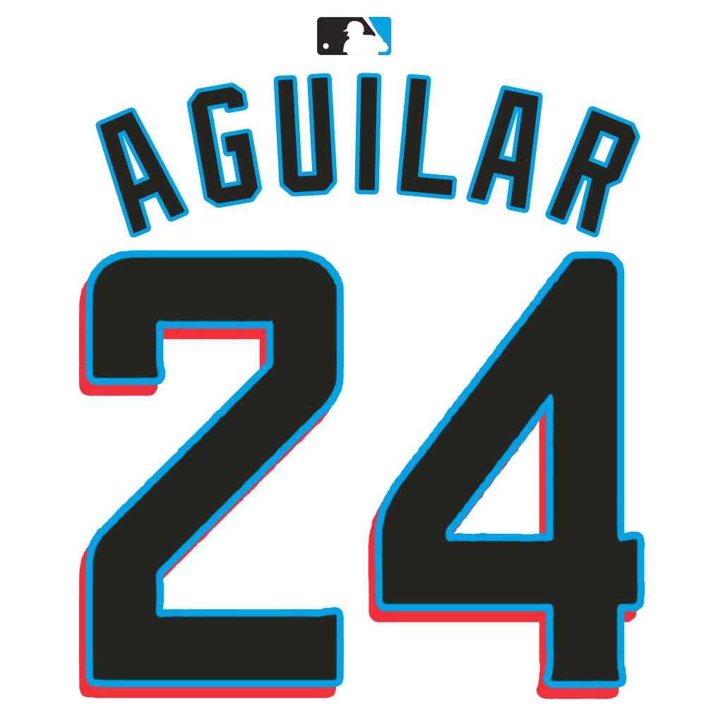 MLB Jersey Numbers on X: #Marlins 1B Jesús Aguilar (@JAguilarMKE) will  wear number 24. Last worn by former bullpen coach Dean Treanor in 2018 and  by RHP André Rienzo in 2015. OF