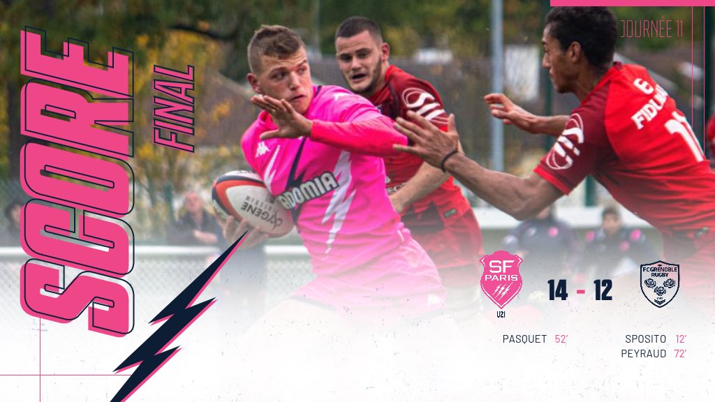SFParisRugby's tweet photo. ⏱ FIN DU MATCH | 1️⃣4️⃣-1️⃣2️⃣
Pour commencer 2020, les Espoirs parisiens se sont imposés face à leurs homologues du @FCGrugby à Achères !
#SFPFCG https://t.co/CdGfcUx9Pj