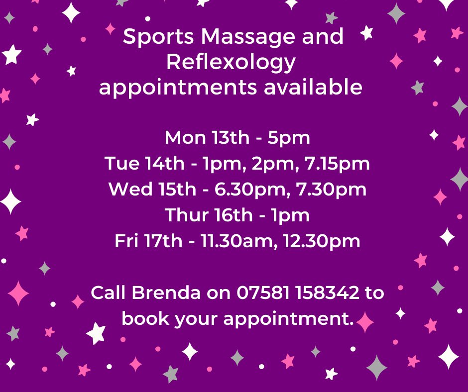 FeetFirst14's tweet image. Appointment available next week for #reflexology or #sportsmassage 

Don’t suffer in silence or tell all your mates your injured &amp;amp; do nothing about it! Book yourself an appointment and let me ease those tight and sore muscles. 

#OneGymredcar #redcar