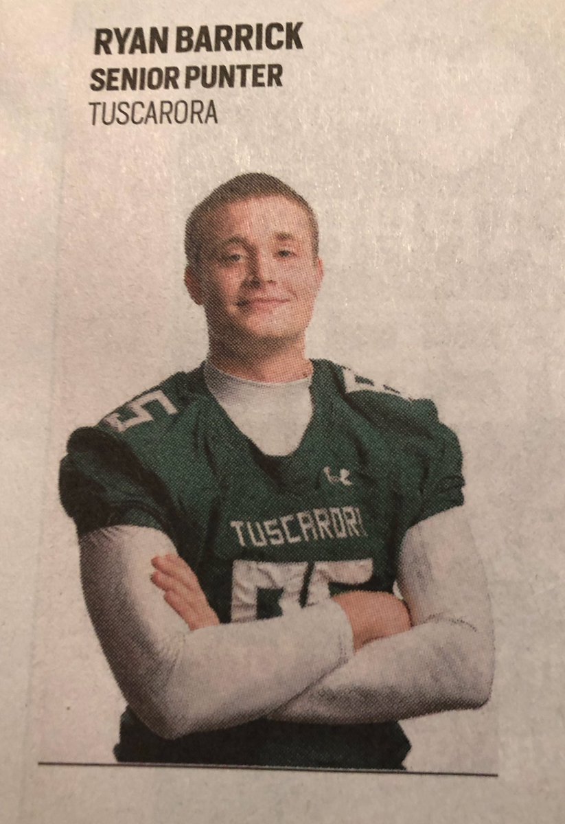 Proud to be named <a href="/FrederickSports/">Frederick Sports</a> All-County First Team punter for 2nd season in a row.