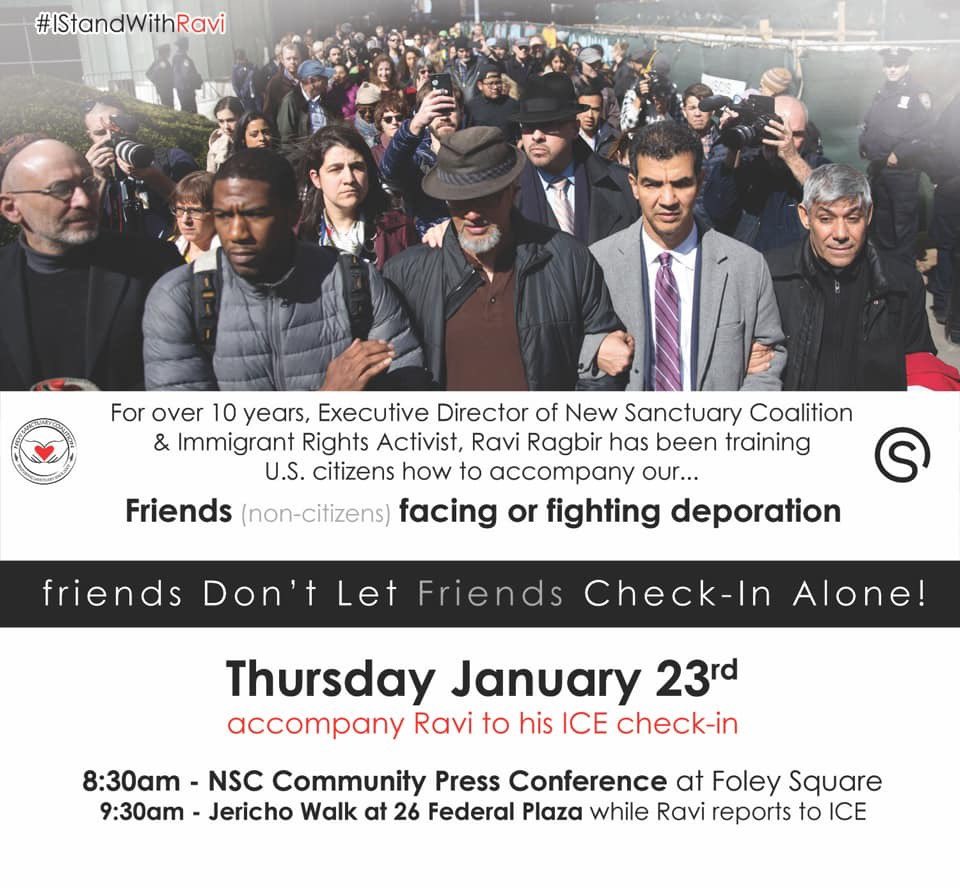 @HoarseWisperer Working on organizing friends allies to join us for @NewSanctuaryNYC E.D. #RaviRagbir ICE check-in on 1/23. facebook.com/events/s/thurs… #abolishICE