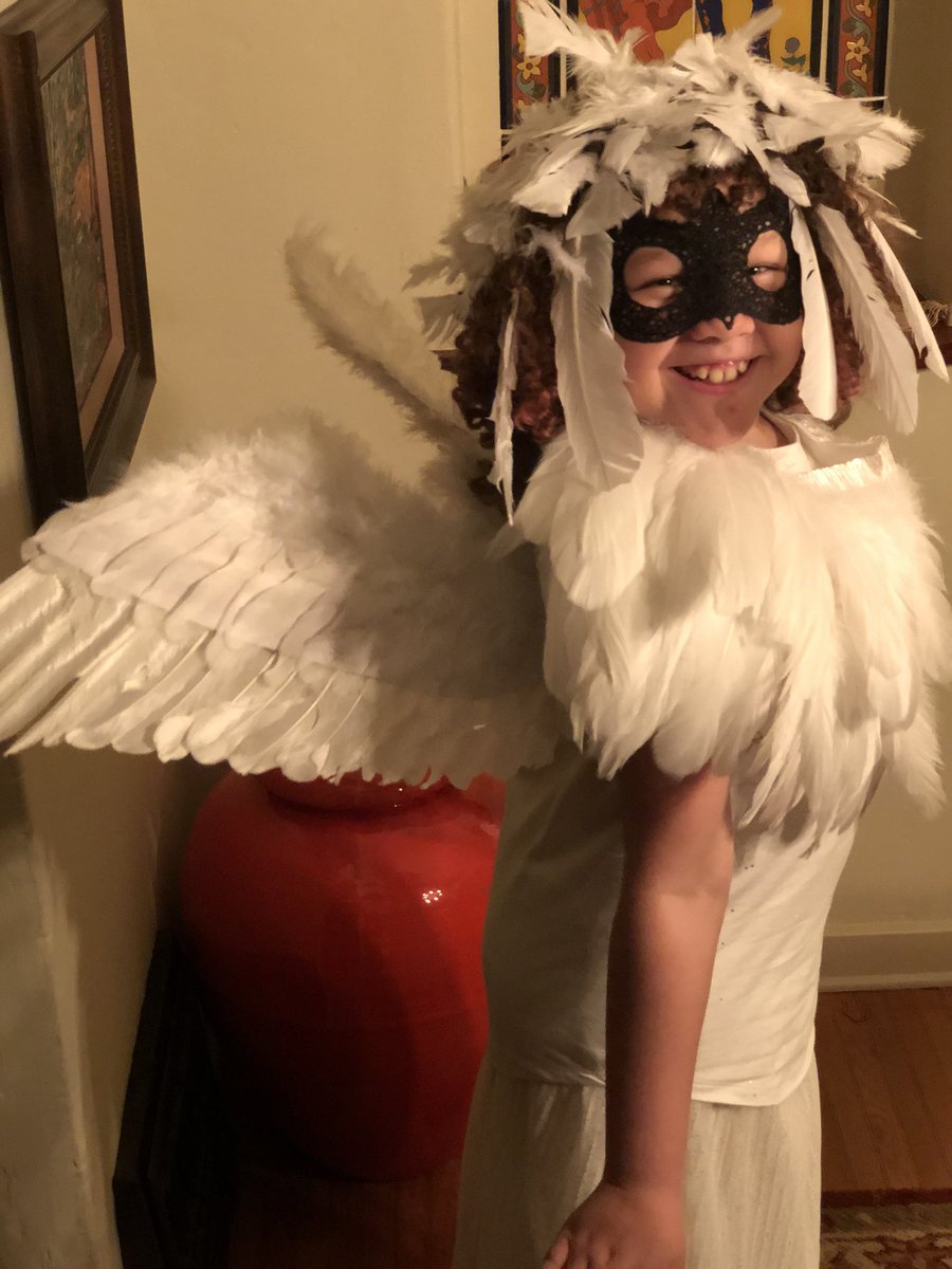 Last night, we got dressed up for a Harry Potter Daddy Daughter Dance. Of course, she goes outside the box. Among a multitude of Harry’s and Hermiones, one Hedwig, Harry’s owl. She is magic.