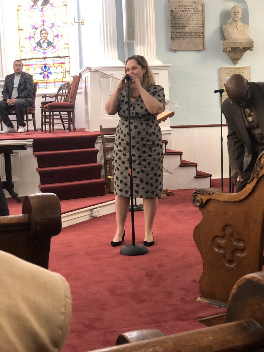SarahRiggsAmico's tweet photo. Grateful to have joined @First_African, the oldest Black church in North America, this morning. @AmenTNT delivered a powerful sermon “The Danger in Not,” from Matthew 25:41-46. https://t.co/H4oN2RqcMN