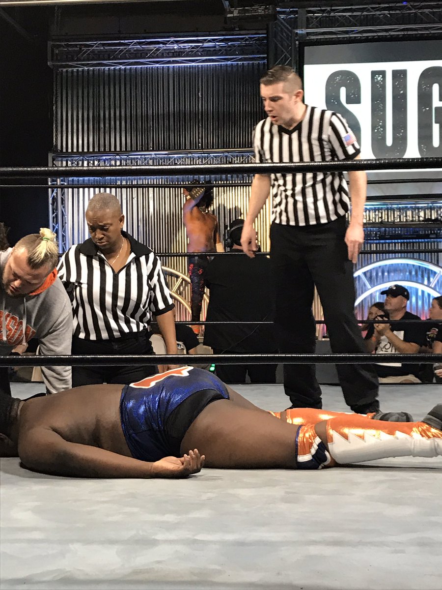 Samantha_1713's tweet photo. The crowd (and everyone else) was stunned during the #pure20 main event. SUGE D is not a performance artist and he is also your new @PWXPURE champion. Book @SugarDunkerton, PWX. https://t.co/FAQh9FIGIk