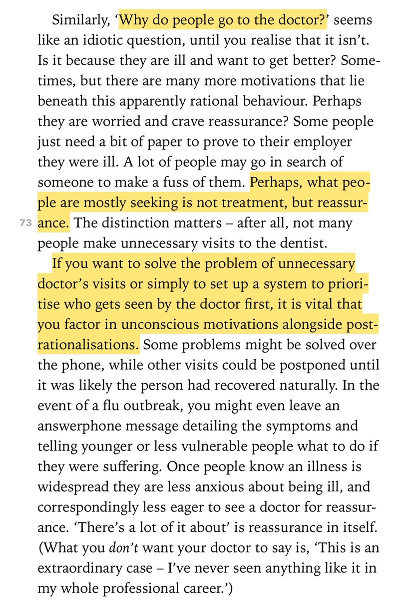 “Perhaps, what people are mostly seeking is not treatment, but reassurance. ... If you want to solve the problem of unnecessary doctor’s visits or simply to set up a system to prioritize who gets seen by the doctor first, it is vital that you factor in unconscious motivations”