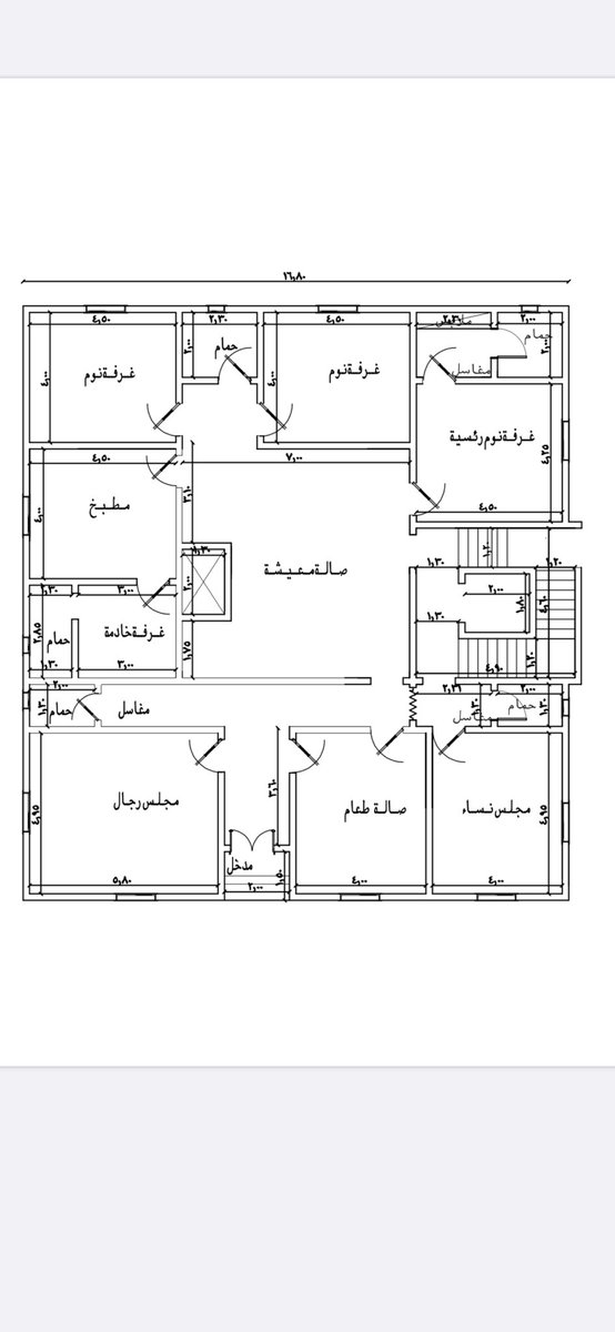 مخططات فلل تصميم دور ارضي كامل