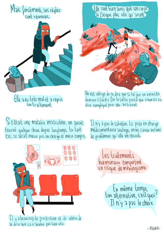 MagazineFlush's tweet photo. 🧔Et les hommes dans tout ça ? Des maris, des frères, des pères, des amis sont aussi concernés par l'#endométriose. Voici un nouveau témoignage, recueilli par @cmllgrng et illustré par #Manka⚡️. Précommandez les Lésions Dangereuses ici : https://t.co/4ckFQg7GUB et partagez🙏 https://t.co/hyoKdDvG1s