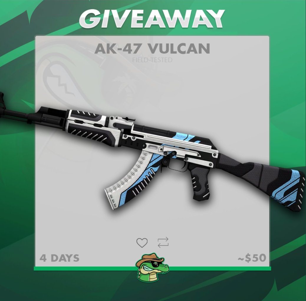 Lepajee's tweet photo. 50$ CS:GO Giveaway | AK47 - Vulcan 

To enter:

- Follow @RiiSkiYT &amp; @lepajee
- Retweet &amp; Tag 2 friends 

Rolling in 3 days! 🎅 https://t.co/x3H8lVal6D