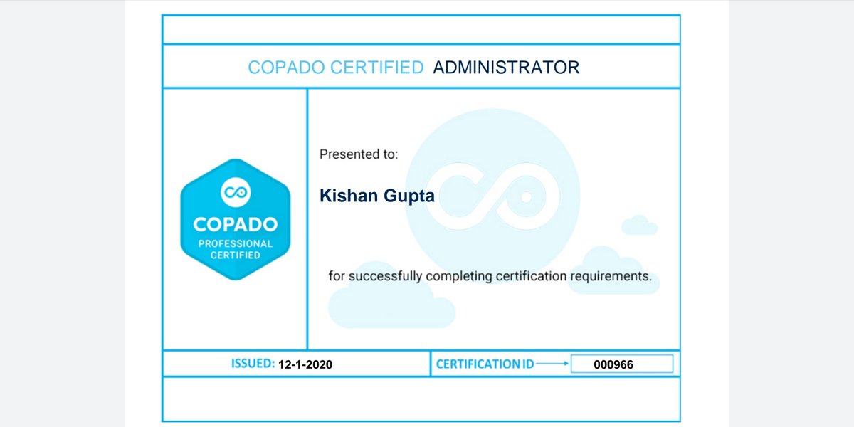 Kishan Gupta (@kishangupta032) on Twitter photo Thank you #Briskminds and <a href="/forceguru/">Ankit Arora</a> for providing this opportunity.
Completed #copadocertified #administrators #certification Thank you #Briskminds and <a href="/forceguru/">Ankit Arora</a> for providing this opportunity.
Completed #copadocertified #administrators #certification