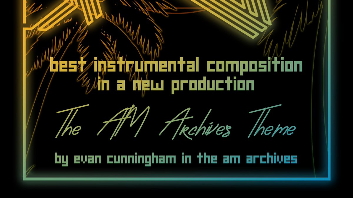 audioverseawrds's tweet photo. For Instrumental Composition in a New Production

@theamarchives Theme by @ItsEvanChambers in @theamarchives!

Congratulations! https://t.co/XKoJTOC4U3