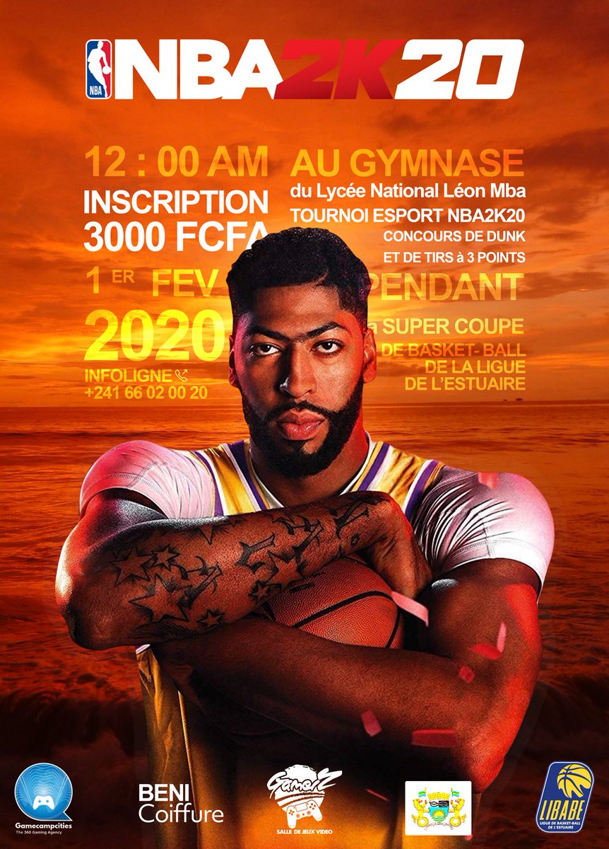 thegamecamper's tweet photo. Retrouvez nous le 1 er Février au Gymnase du Lycée National Leon MBA pour une activation #esport #NBA2K20 #gcc360 #gamerz #libabe #Gabon @arnoang #basketball https://t.co/Qy64XKxQwS