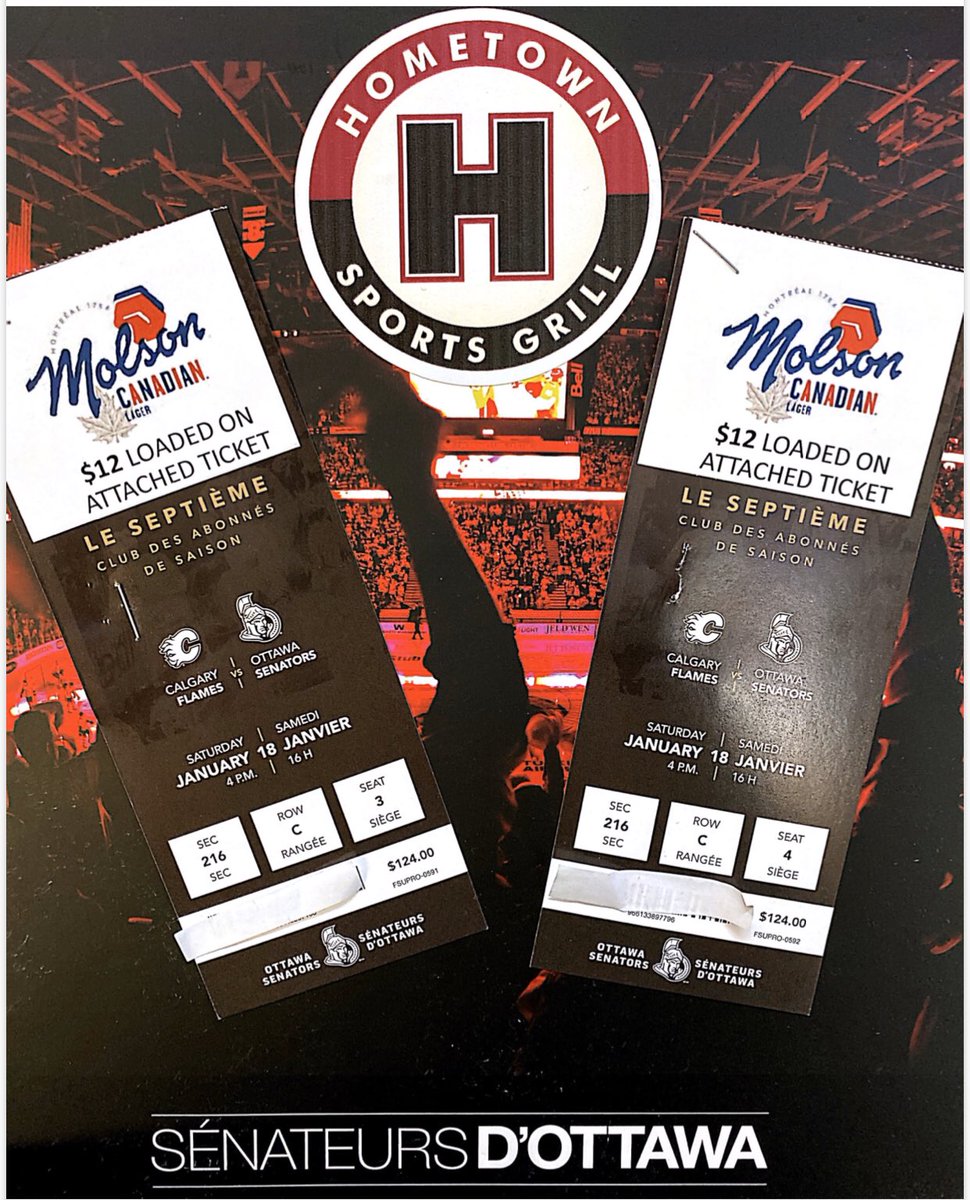 HometownSportsG's tweet photo. Giveaway! TWO winners will be announced on January 17!😉🎉 Follow these 3 steps for your chance to win a pair of tickets to Saturday’s game - Sens vs the Flames! 🔥 
1. Retweet! ✔️
2. Follow us on Instagram or like us on Facebook! ✔️
3. Tag a friend you’d bring along! ✔️ https://t.co/foqoeEanDL