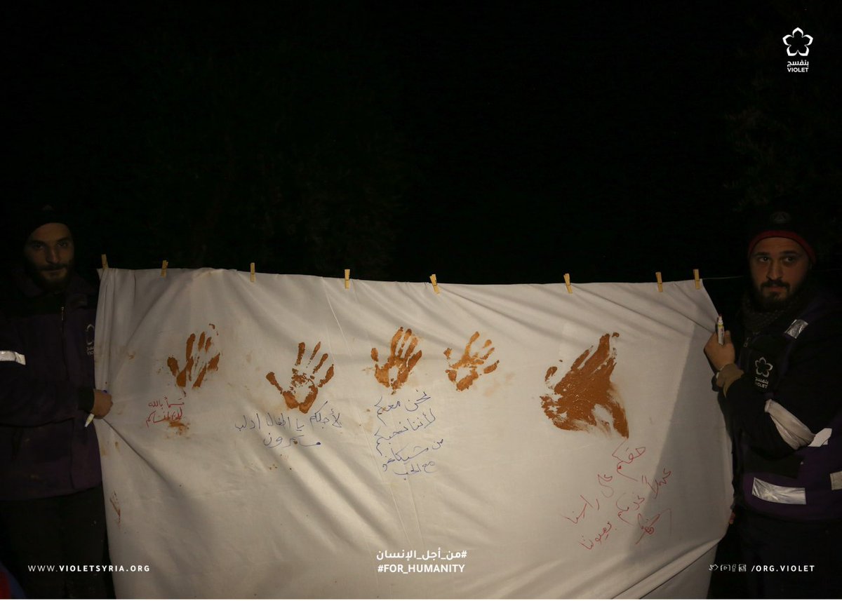 org_violet's tweet photo. Inside their tents, we spent a night with the displaced people listening to their stories and sharing their sorrows with a number of humanitarian volunteers from different countries in order to shed light on their suffering.
#saveidleb #Syria https://t.co/vRk7f6TdXX