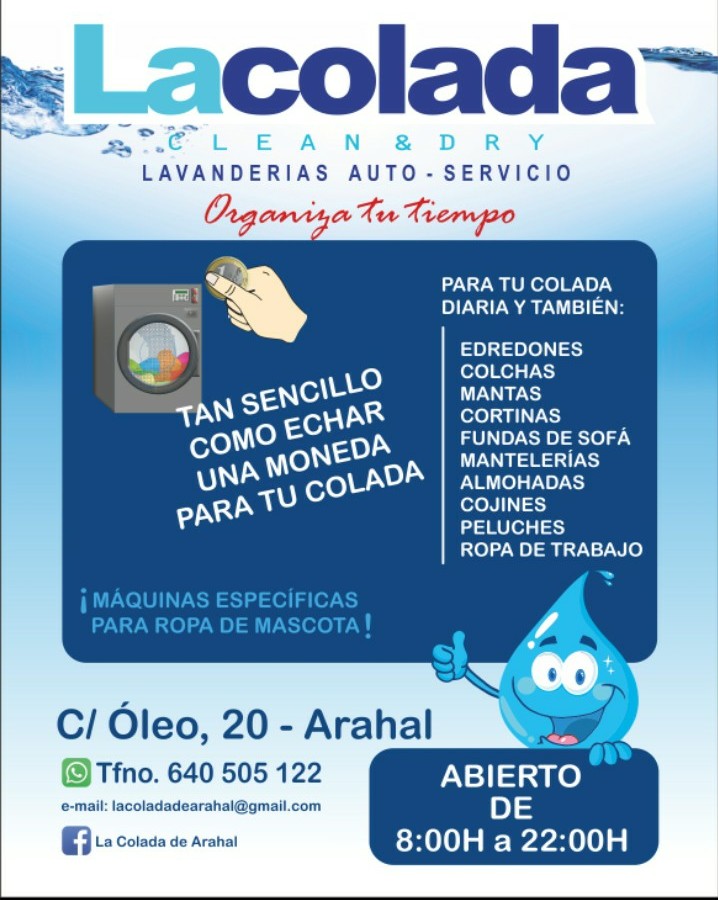 Servicio muy recomendable: eficaz y económico. Lavado en lavadora de 12kg de capacidad 5€ y en lavadora de 16kg 6€. Secado express (9 min) sólo 1€... Me ha parecido sencillo y cómodo