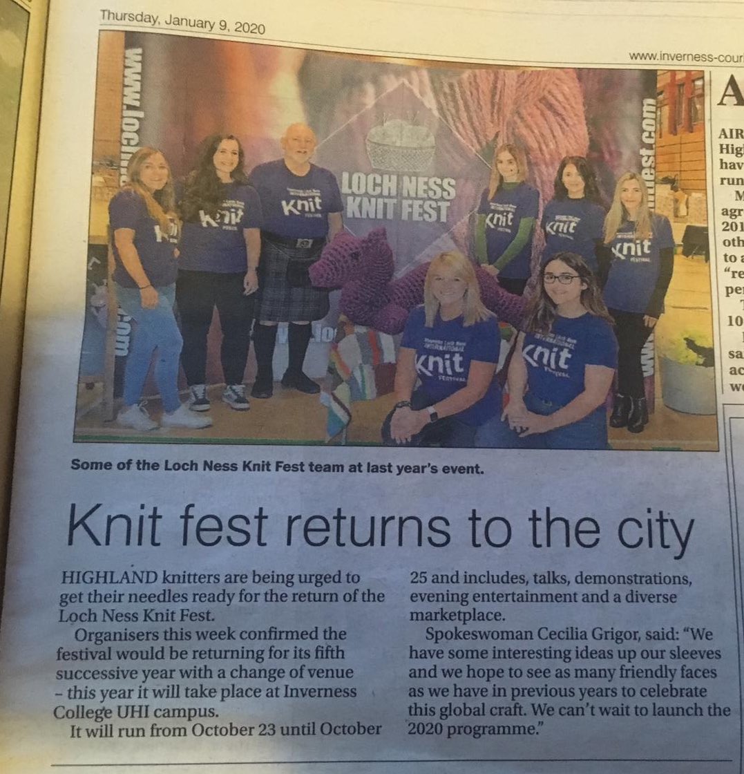 LNKnitFest's tweet photo. Some coverage in the paper this week as #LNKF announces its return for 2020! Will you be joining us as we celebrate our 5th birthday? 🧶💜 #LNKF20 @HNGnews https://t.co/U6wIDcDWBw