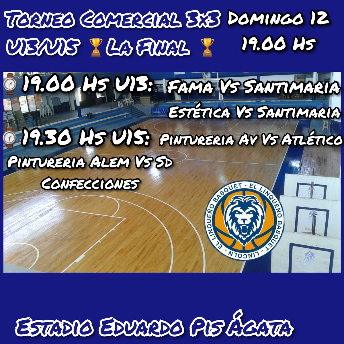 caelbasquet's tweet photo. TORNEO COMERCIAL DE BÁSQUET 3×3 U13/U15 LA FINAL 
⌚19.30 Hs https://t.co/SIketuPbMS