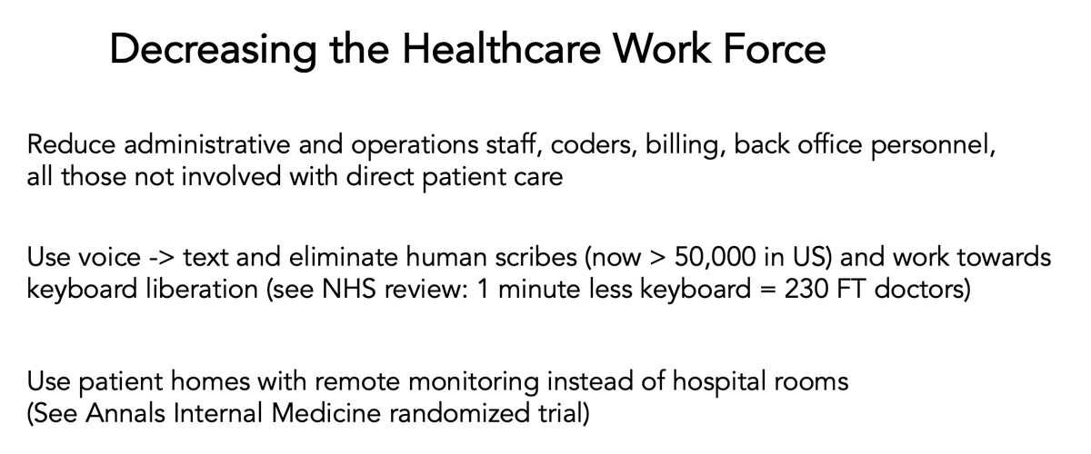 6. To break up the vicious cycle, costs have to be lowered. Besides getting rid of administrative waste(> $812,000,000,000 in 2017,  https://annals.org/aim/fullarticle/2758511/health-care-administrative-costs-united-states-canada-2017  @AnnalsofIM),a reduction in the workforce can be accomplished.