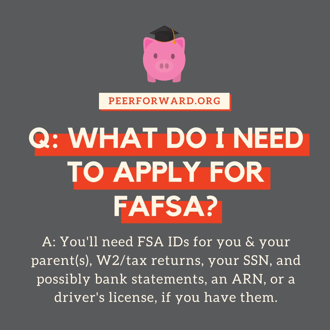 PeerForward's tweet photo. 👋 Students, have you filed the #FAFSA yet? Don't wait! 

The FAFSA can unlock thousands in federal student grants, loans, and work-study to fund your education based on your financial need. 💰🎓💲  File at https://t.co/bAsHmuY2mI!

#PeerForward #FinancialAid https://t.co/2LTqD0Csl7