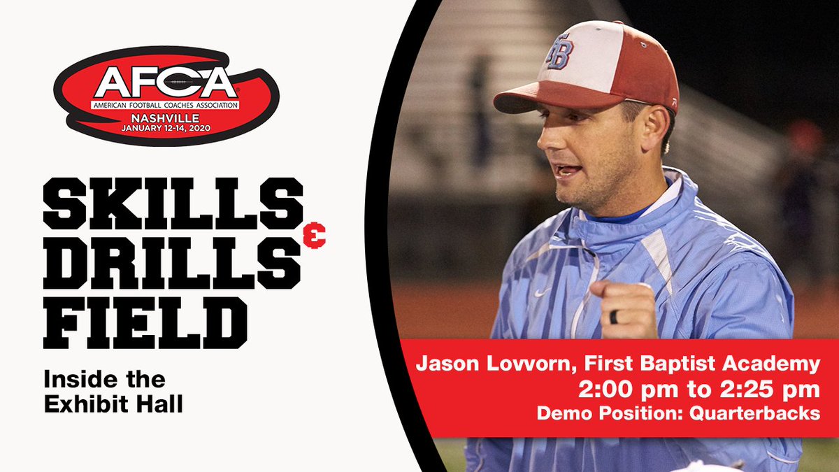 AFCA (@weareafca) on Twitter photo ๐ SKILLs & DRILLs ALERT ๐
Head over to the Exhibit Hall to catch <a href="/jlovvorn7/">Jason Lovvorn</a> from <a href="/FBA_Sports/">First Baptist Athletics</a> working some QB drills on our Skills & Drills Field #AFCA2020 ๐ SKILLs & DRILLs ALERT ๐
Head over to the Exhibit Hall to catch <a href="/jlovvorn7/">Jason Lovvorn</a> from <a href="/FBA_Sports/">First Baptist Athletics</a> working some QB drills on our Skills & Drills Field #AFCA2020