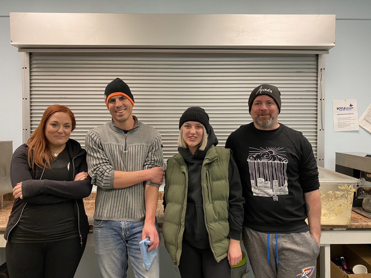 We just served up lunch <a href="/BoyleStreet/">Boyle Street Community Services</a> to some very hungry, cold people.  Keep your winter clothing donations coming.  If you see someone in need outside call 211 #yeg