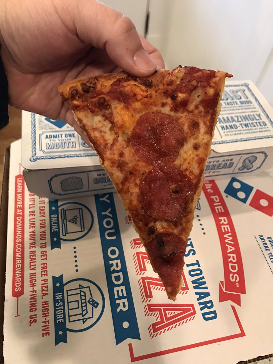 TheSportsIntern's tweet photo. @dominos this is the 2nd time in a row that you’ve let me down... since when did you start serving your pizza as a luke warm, burnt flatbread instead of your signature hot &amp; fluffy style? You’re usually much better than this. #dissapointed #dominos  #pizza https://t.co/XZitQguQ1h