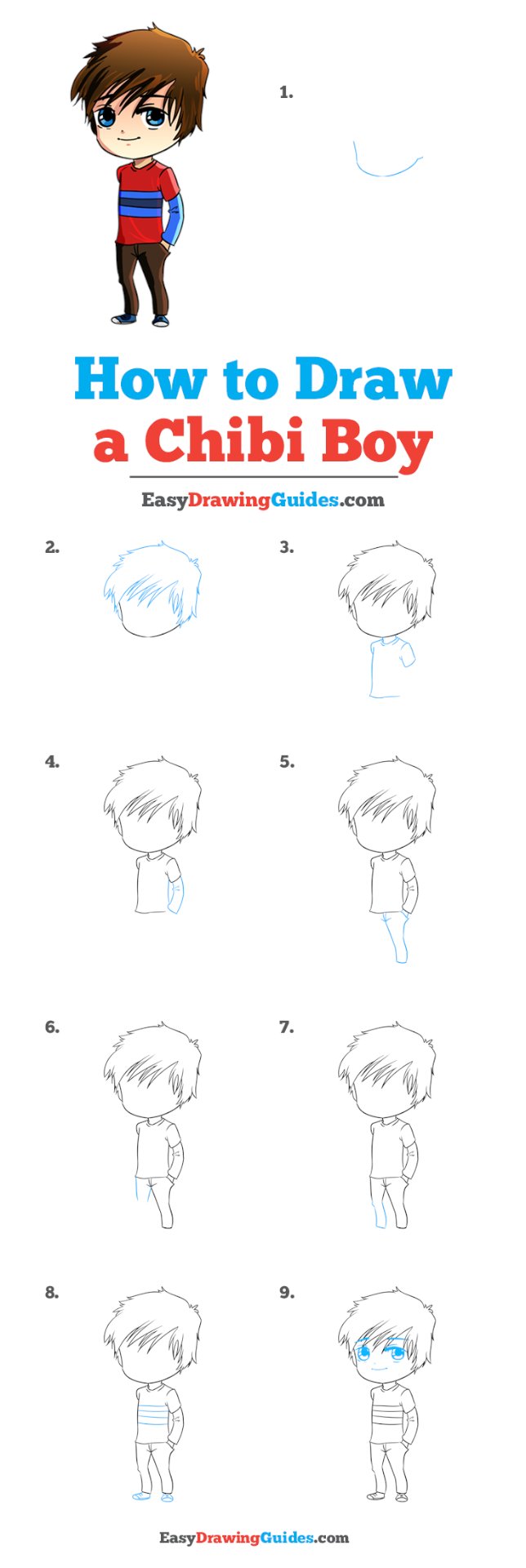 Easy Drawing Guides on Twitter "Chibi Boy Drawing Lesson. Free Online