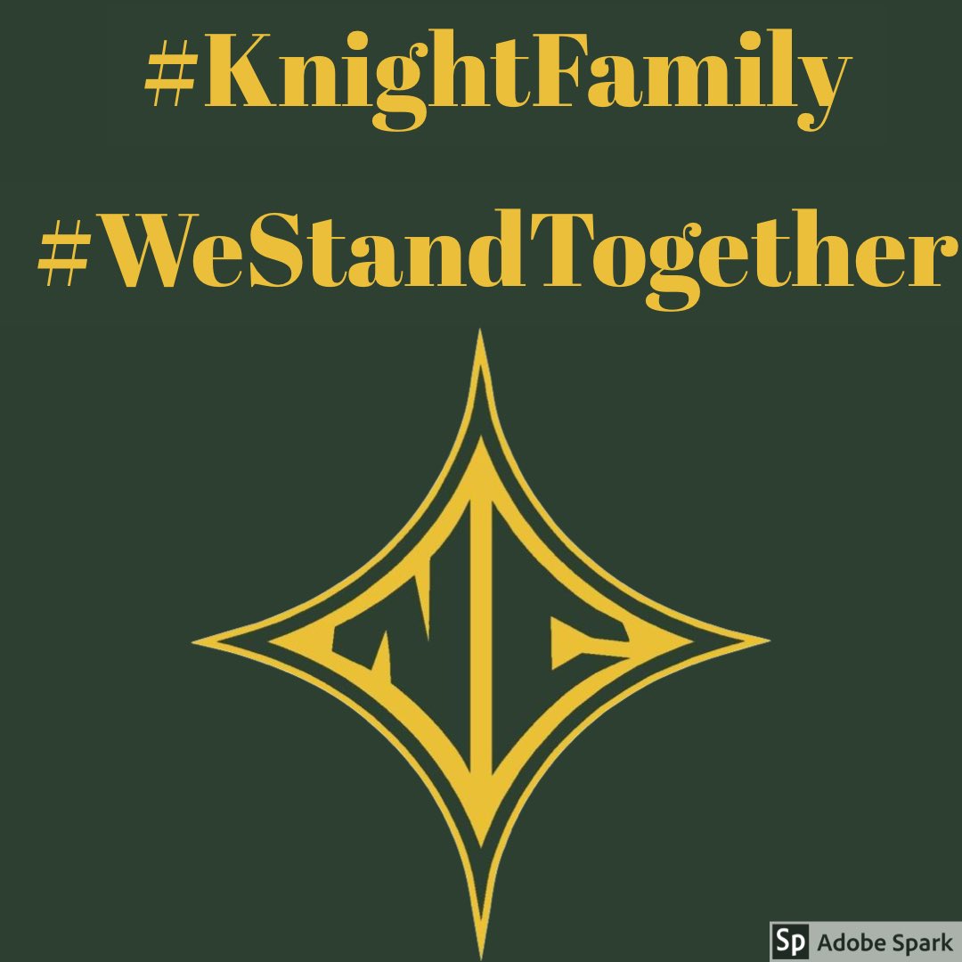 Thanks to everyone for the thoughts and prayers for our school family, our building may be destroyed but our “school” is as strong as ever! #KnightFamily