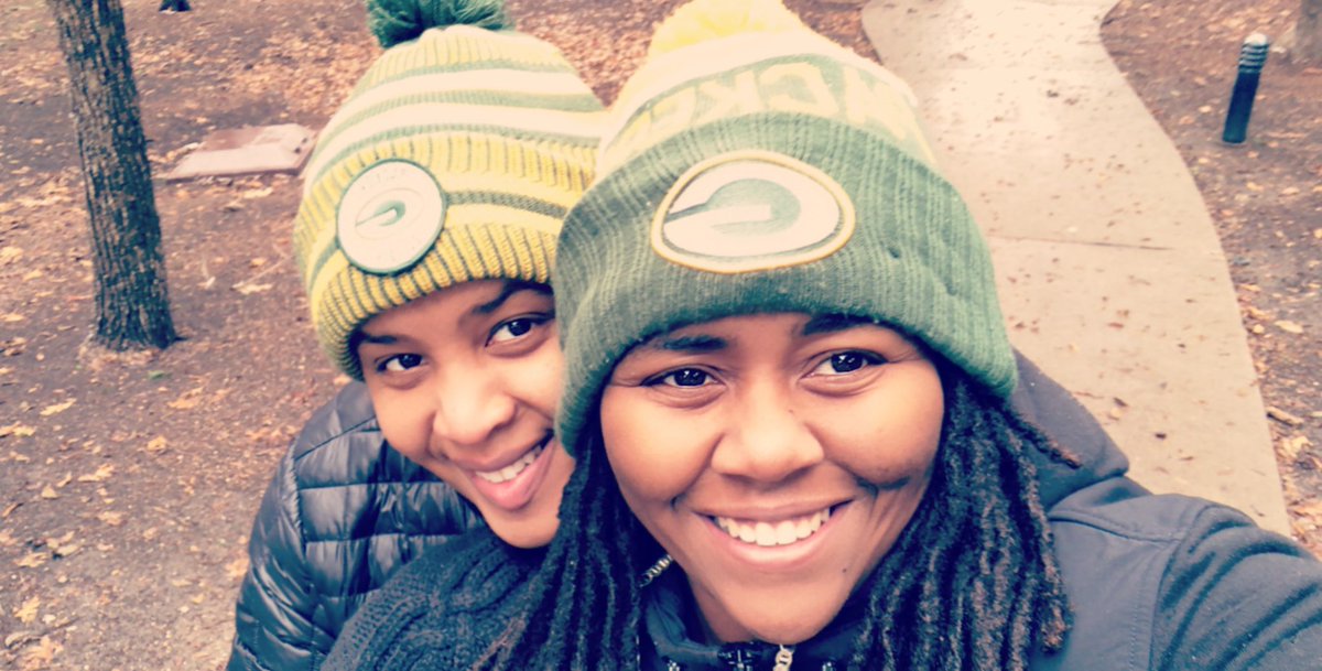Yesterday was a snow day and we were rocking our packers hats!!! #addisonpark #PackerNation