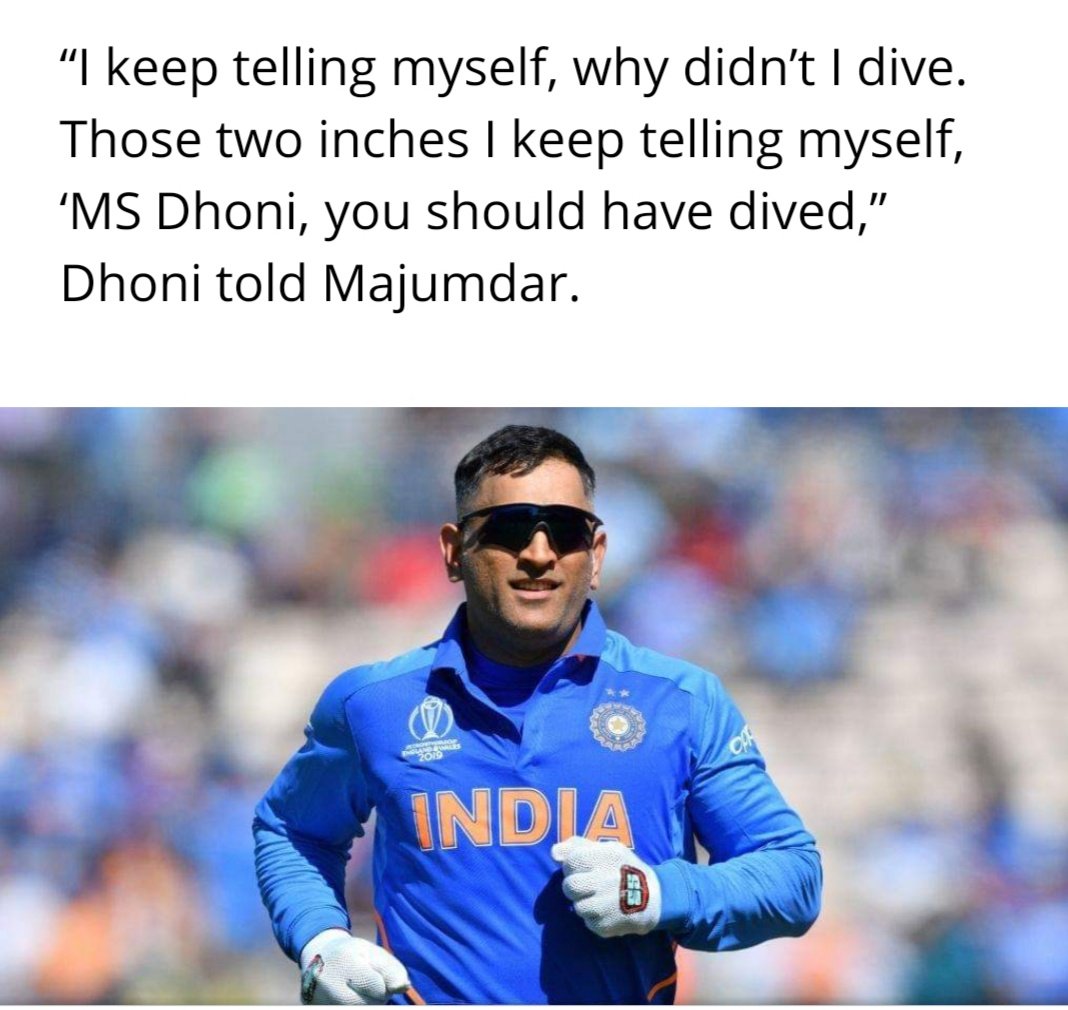 SamriddhaJBR7's tweet photo. "Two inches it is, truth of life, but atleast we lived that moment and we're glad." , Samriddha likes to tell Dhoni. https://t.co/c5xjmkDqE0