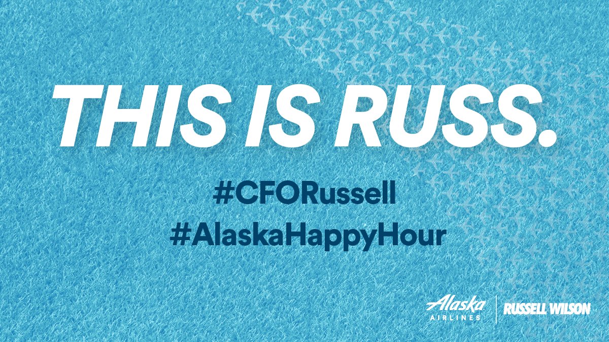 AlaskaAir's tweet photo. On your mark...get set...throw! 🏈 Keep cheering for #3––his pass might be your Alaska ticket! #AlaskaHappyHour #CFORussell https://t.co/Dh92wqyGrX