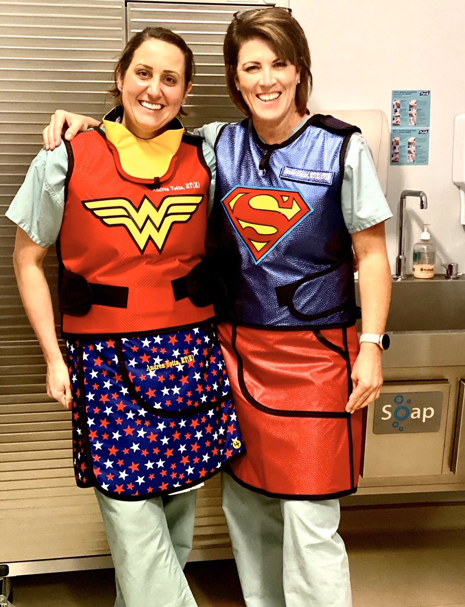 Patients love seeing superheroes as they enter the room. There’s comfort in that. #womeninIR #irad #SIRspecialists