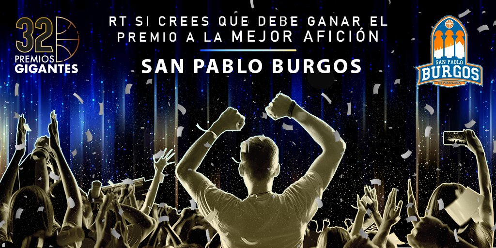 GIGANTESbasket's tweet image. CANDIDATO a MEJOR AFICIÓN de ESPAÑA

¡RT si crees que @SanPabloBurgos  lo es! #PremiosGigantes

GANARÁ el que + suma de RT🔄 y LIKES ♥️ tenga en total